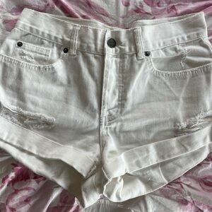 Society Amore White Denim Shorts